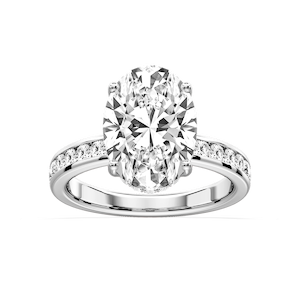 Candice Oval Lab Grown Diamond Channel Set Hidden Halo Engagement Ring