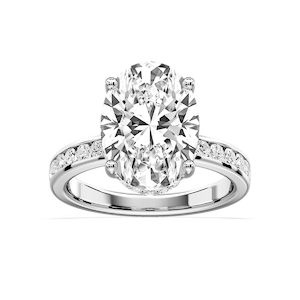 Candice Oval Lab Grown Diamond Channel Set Hidden Halo Engagement Ring