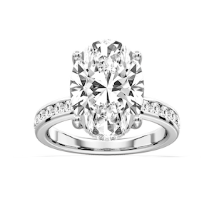 Candice Oval Lab Grown Diamond Channel Set Hidden Halo Engagement Ring