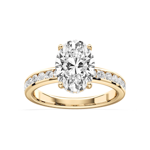 Candice Oval Lab Grown Diamond Channel Set Hidden Halo Engagement Ring