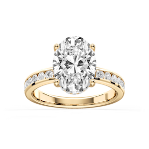 Candice Oval Lab Grown Diamond Channel Set Hidden Halo Engagement Ring