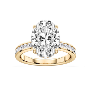 Candice Oval Lab Grown Diamond Channel Set Hidden Halo Engagement Ring
