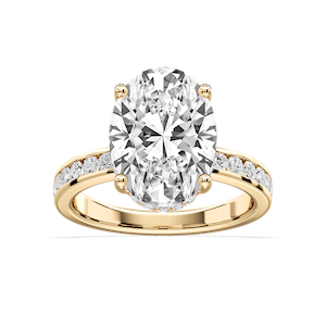 Candice Oval Lab Grown Diamond Channel Set Hidden Halo Engagement Ring