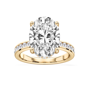 Candice Oval Lab Grown Diamond Channel Set Hidden Halo Engagement Ring