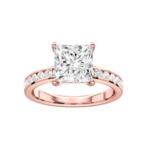 Candice Princess Lab Grown Diamond Channel Set Hidden Halo Engagement Ring
