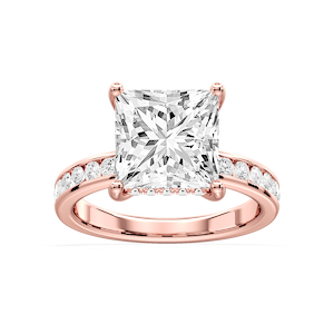 Candice Princess Lab Grown Diamond Channel Set Hidden Halo Engagement Ring
