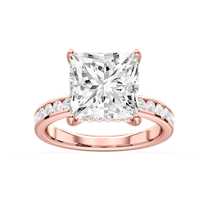 Candice Princess Lab Grown Diamond Channel Set Hidden Halo Engagement Ring