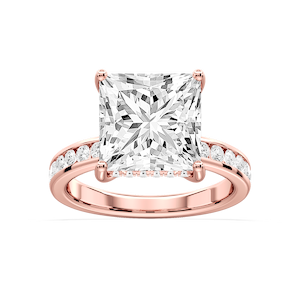Candice Princess Lab Grown Diamond Channel Set Hidden Halo Engagement Ring