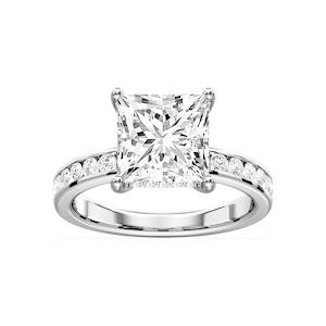 Candice Princess Lab Grown Diamond Channel Set Hidden Halo Engagement Ring