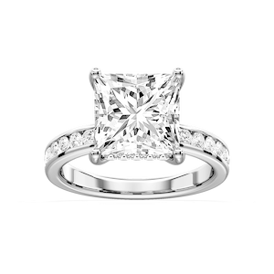 Candice Princess Lab Grown Diamond Channel Set Hidden Halo Engagement Ring