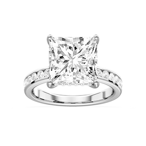 Candice Princess Lab Grown Diamond Channel Set Hidden Halo Engagement Ring