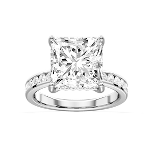 Candice Princess Lab Grown Diamond Channel Set Hidden Halo Engagement Ring