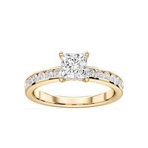 Candice Princess Lab Grown Diamond Channel Set Hidden Halo Engagement Ring