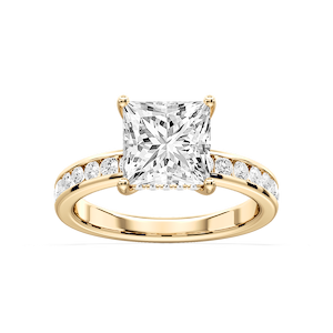 Candice Princess Lab Grown Diamond Channel Set Hidden Halo Engagement Ring