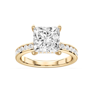 Candice Princess Lab Grown Diamond Channel Set Hidden Halo Engagement Ring