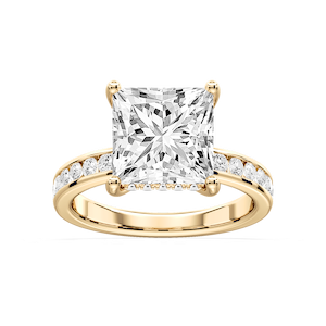Candice Princess Lab Grown Diamond Channel Set Hidden Halo Engagement Ring