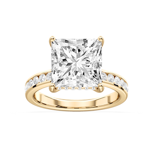 Candice Princess Lab Grown Diamond Channel Set Hidden Halo Engagement Ring