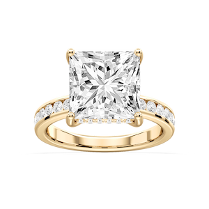 Candice Princess Lab Grown Diamond Channel Set Hidden Halo Engagement Ring