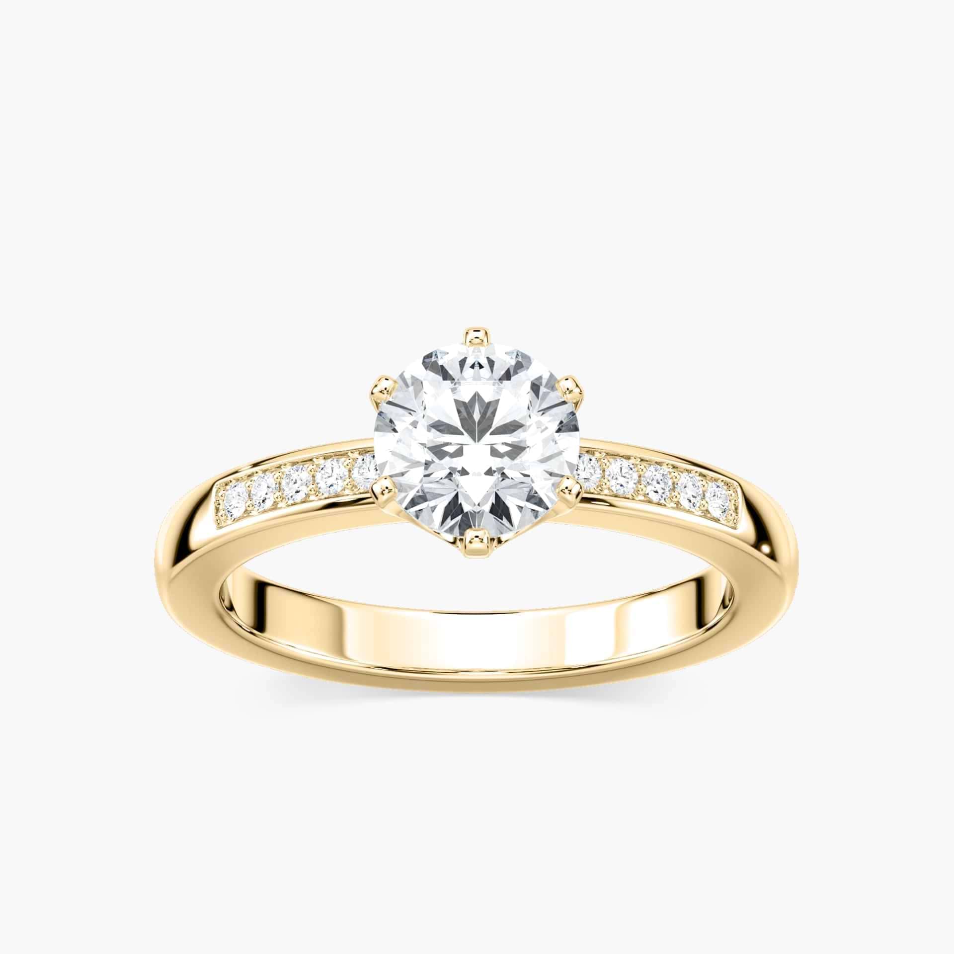 Carmen Round Lab Grown Diamond ChannelSide Stone Engagement Ring