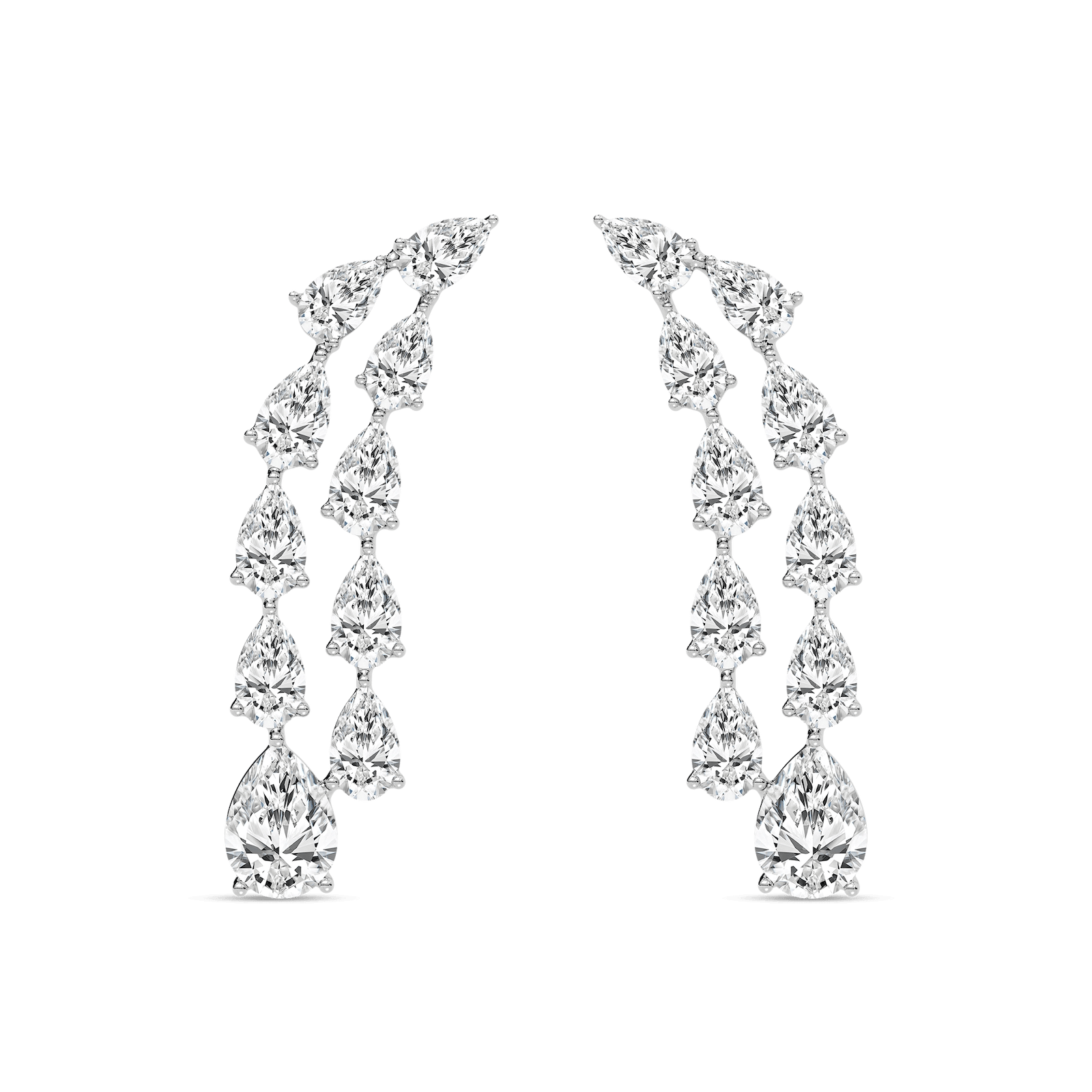 3 ⁷/₈ ctw Pear Lab Grown Diamond Cascading Drop Earrings