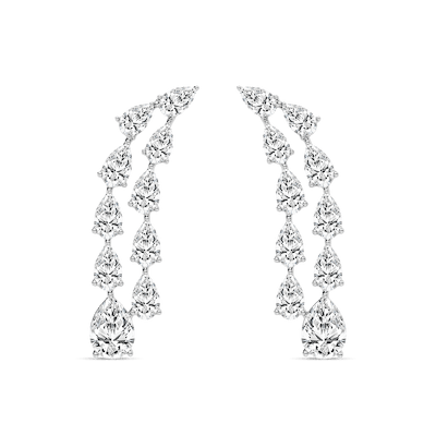 3 ⁷/₈ ctw Pear Lab Grown Diamond Cascading Drop Earrings