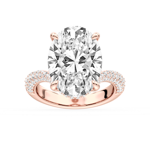 Cassandra 11 ctw Oval Lab Grown Diamond Hidden Halo Engagement Ring - Signature Collection
