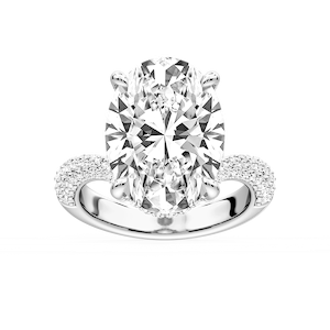 Cassandra 11 ctw Oval Lab Grown Diamond Hidden Halo Engagement Ring - Signature Collection
