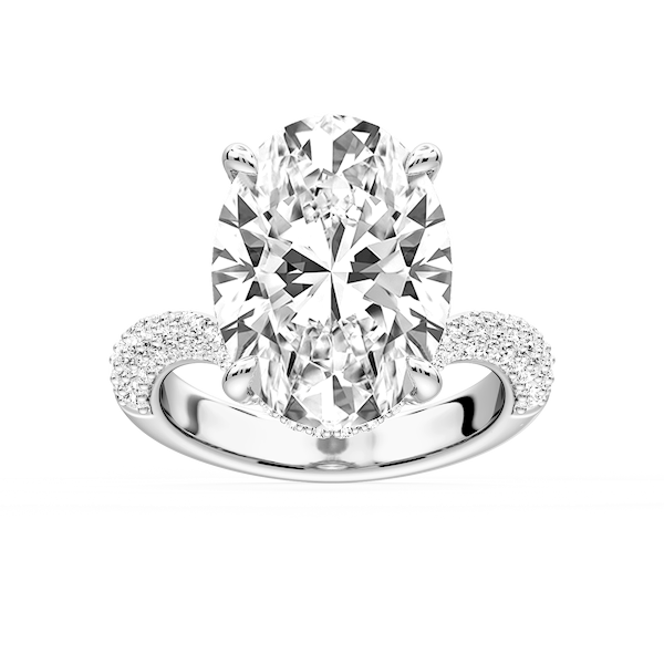 Cassandra 11 ctw Oval Lab Grown Diamond Hidden Halo Engagement Ring - Signature Collection
