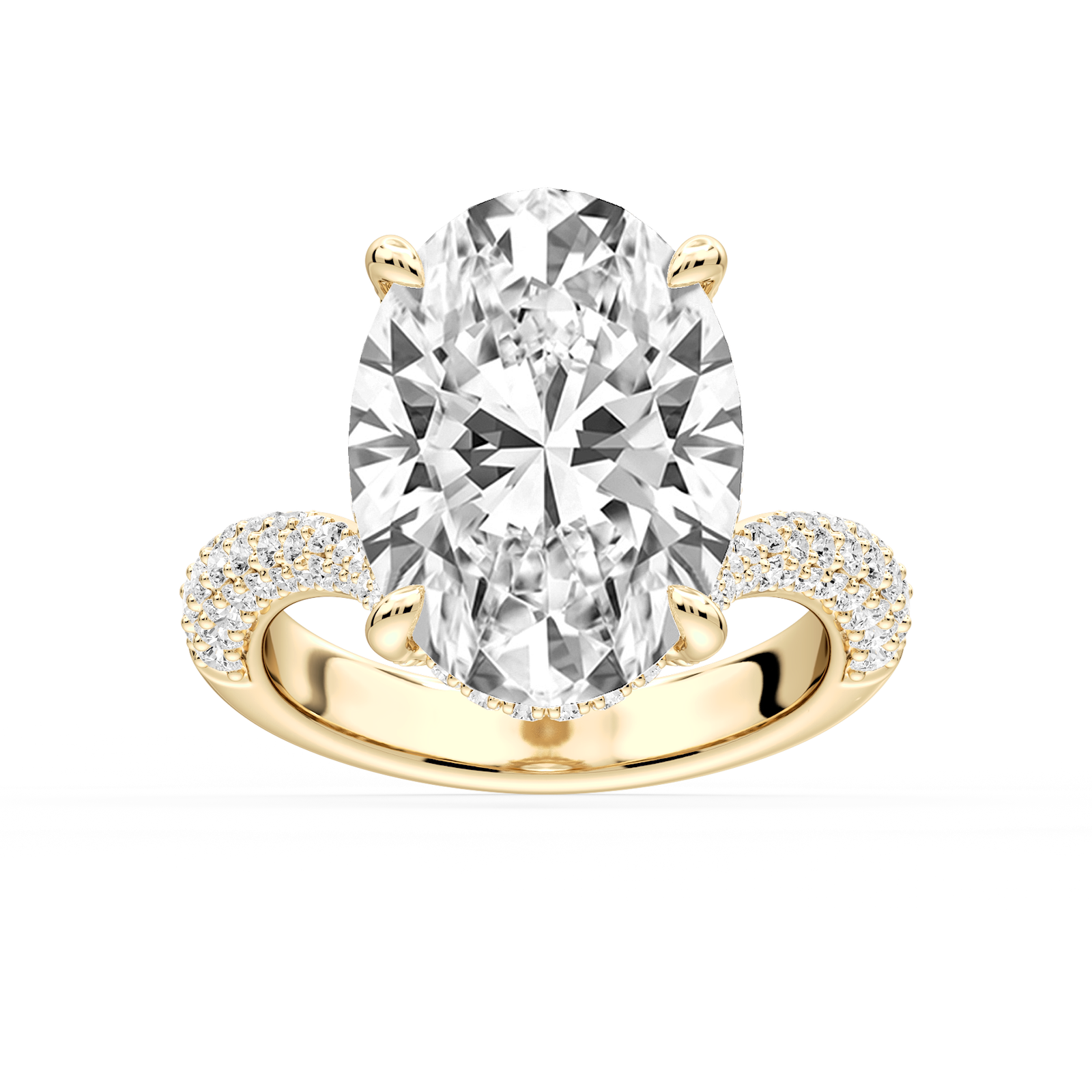 Cassandra 11 ctw Oval Lab Grown Diamond Hidden Halo Engagement Ring - Signature Collection