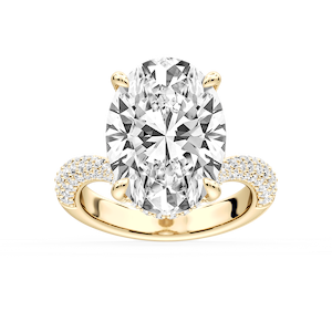 Cassandra 11 ctw Oval Lab Grown Diamond Hidden Halo Engagement Ring - Signature Collection