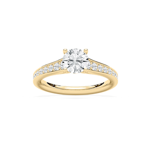 Tiana 1 ¹⁄₃ ctw Round Lab Grown Diamond Channel Set Cathedral Side Stone Engagement Ring
