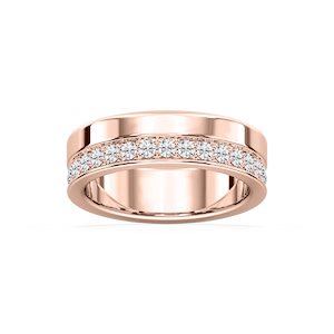 Cattleya 7/8 ctw Round Lab Grown Diamond Wide Pave Eternity Band