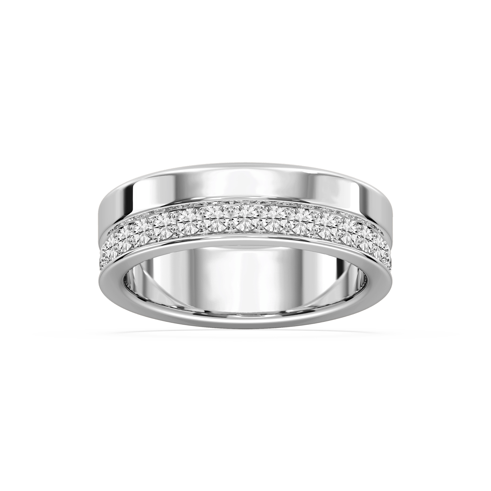 Patricia 7/8 ctw Round Lab Grown Diamond Wide Pave Eternity Band