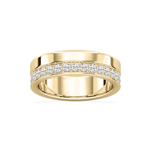 Cattleya 7/8 ctw Round Lab Grown Diamond Wide Pave Eternity Band