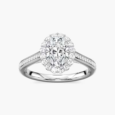 Celeste Oval Lab Grown Diamond Vintage Halo Engagement Ring