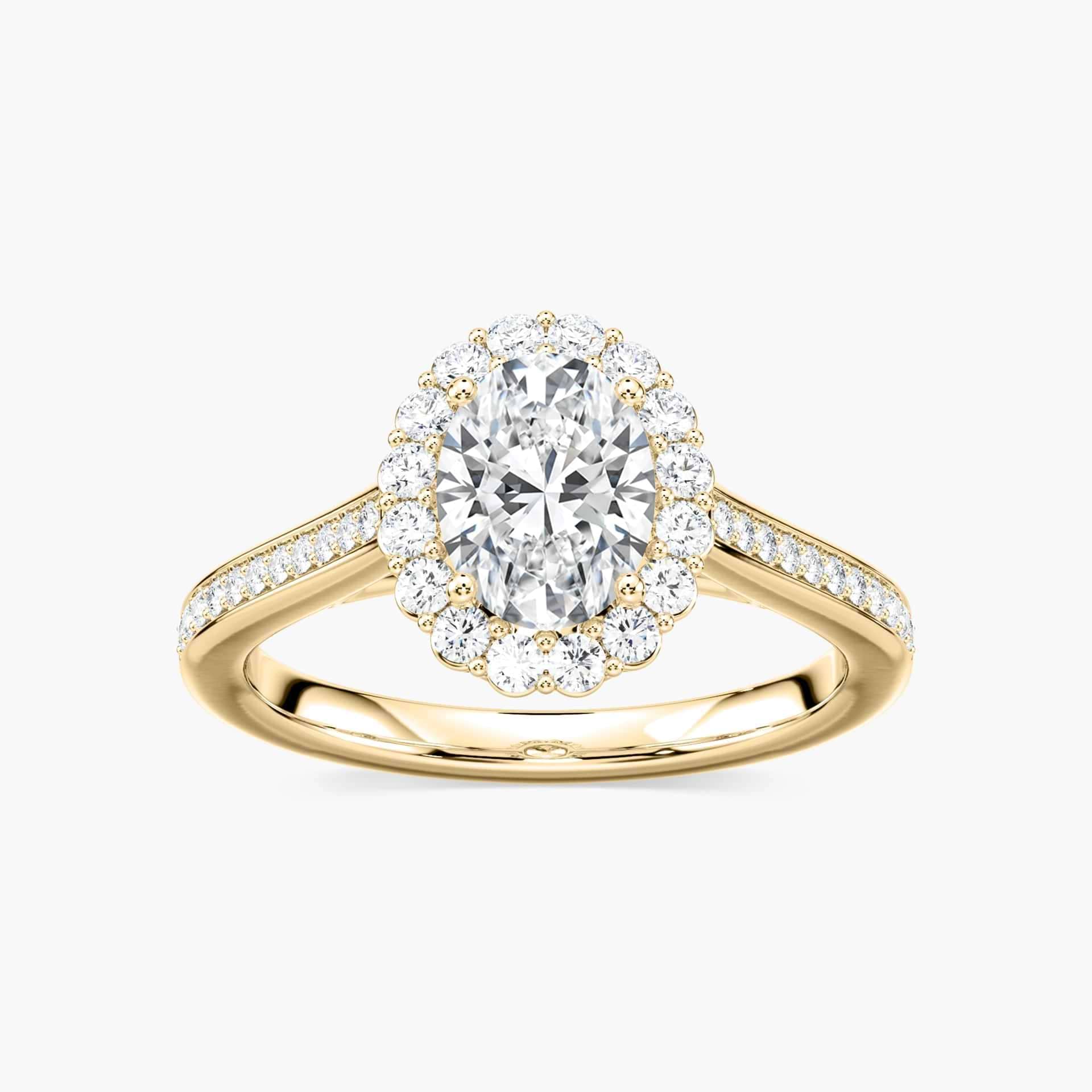 Celeste Oval Lab Grown Diamond Vintage Halo Engagement Ring