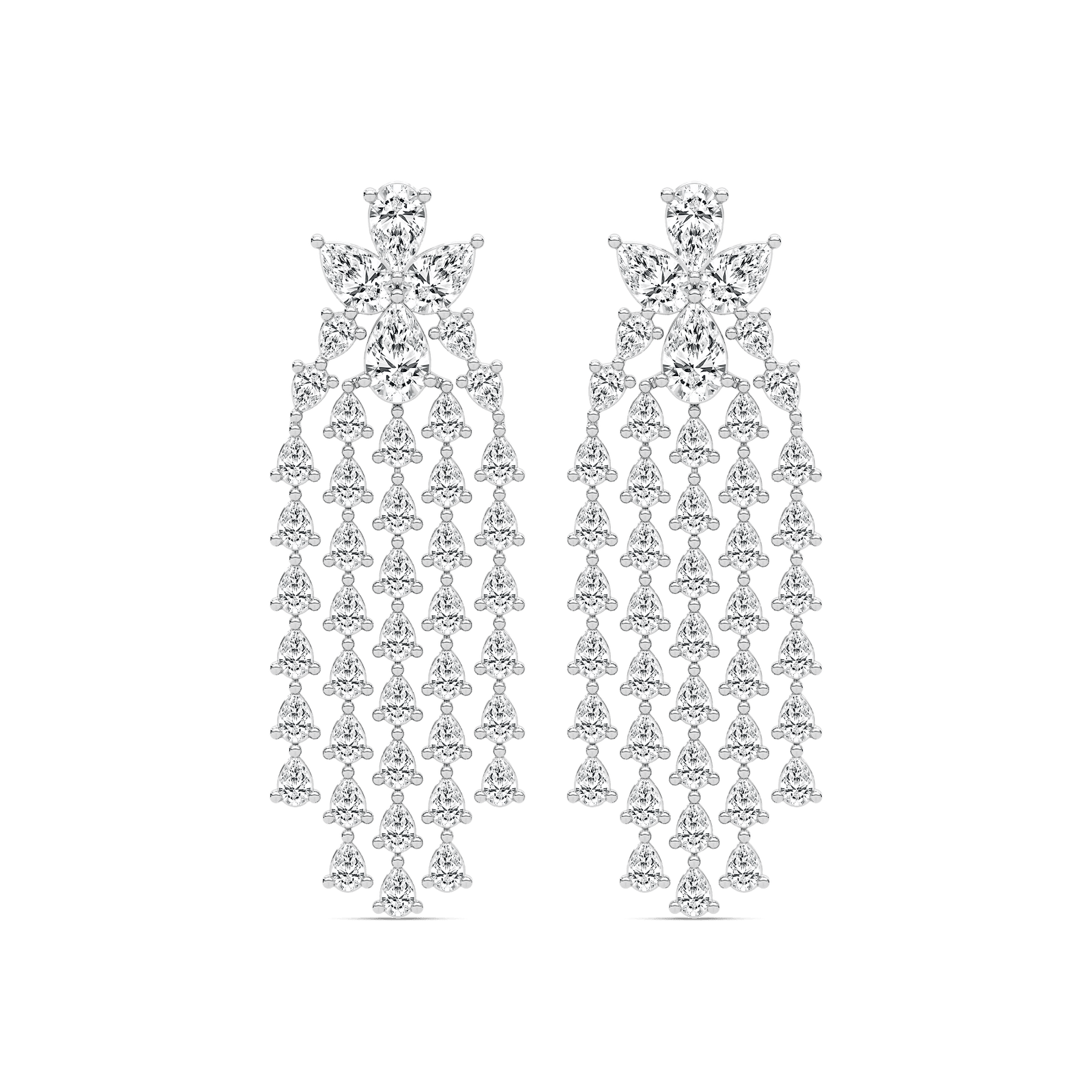 10 ⁷/₈ ctw Pear Lab Grown Diamond Chandelier Drop Earrings - Signature Collection