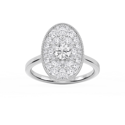 Chandler 1 ⅕ ctw Round and Marquise Lab Grown Diamond Multi Shape Halo Vintage Promise Ring