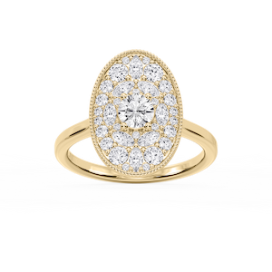 Chandler 1 ⅕ ctw Round and Marquise Lab Grown Diamond Multi Shape Halo Vintage Promise Ring