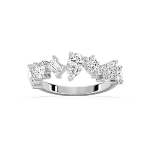 Hattie 1 ½ ctw Multi-Shape Lab Grown Diamond Staggered Anniversary Band