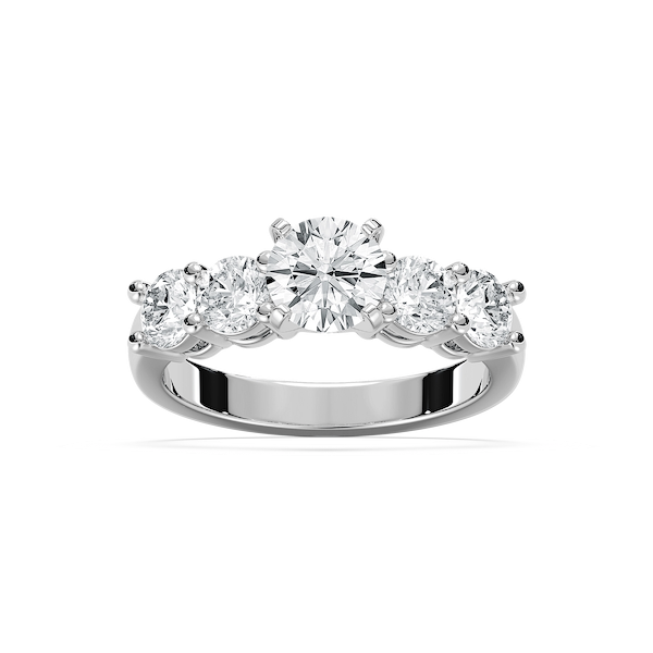 Christine Round Lab Grown Diamond Impact Side Stone Engagement Ring