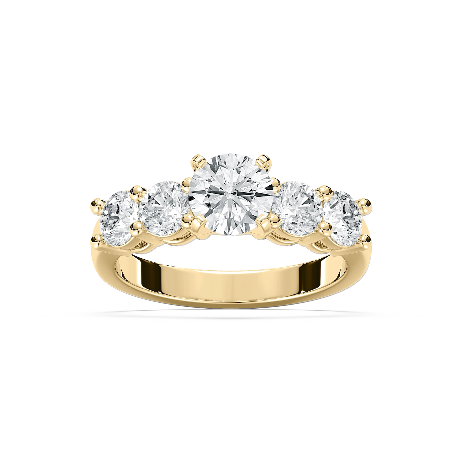 Christine Round Lab Grown Diamond Impact Side Stone Engagement Ring