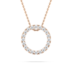 5/8 ctw Round Lab Grown Diamond Radiant Wreath Pendant  - 18 Inches