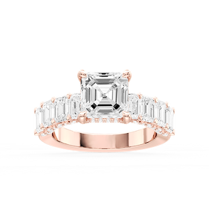 Claire Asscher Lab Grown Diamond Hidden Halo Engagement Ring