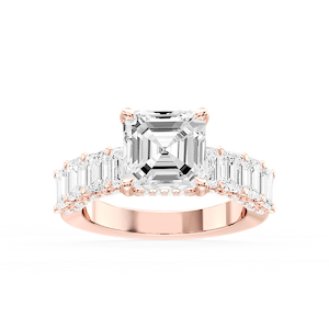 Claire Asscher Lab Grown Diamond Hidden Halo Engagement Ring