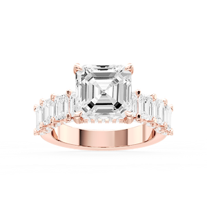Claire Asscher Lab Grown Diamond Hidden Halo Engagement Ring