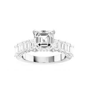 Claire Asscher Lab Grown Diamond Hidden Halo Engagement Ring