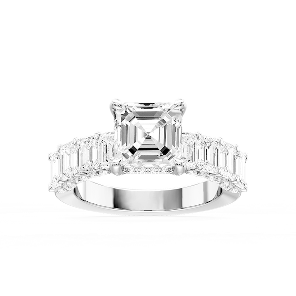 Claire Asscher Lab Grown Diamond Hidden Halo Engagement Ring