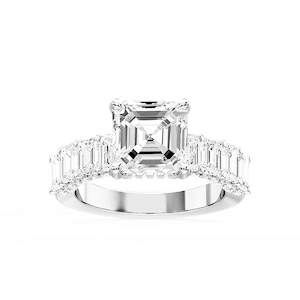 Claire Asscher Lab Grown Diamond Hidden Halo Engagement Ring