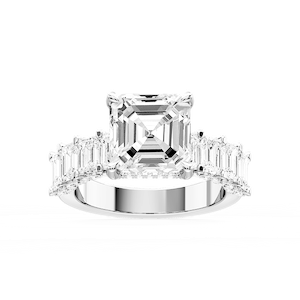 Claire Asscher Lab Grown Diamond Hidden Halo Engagement Ring